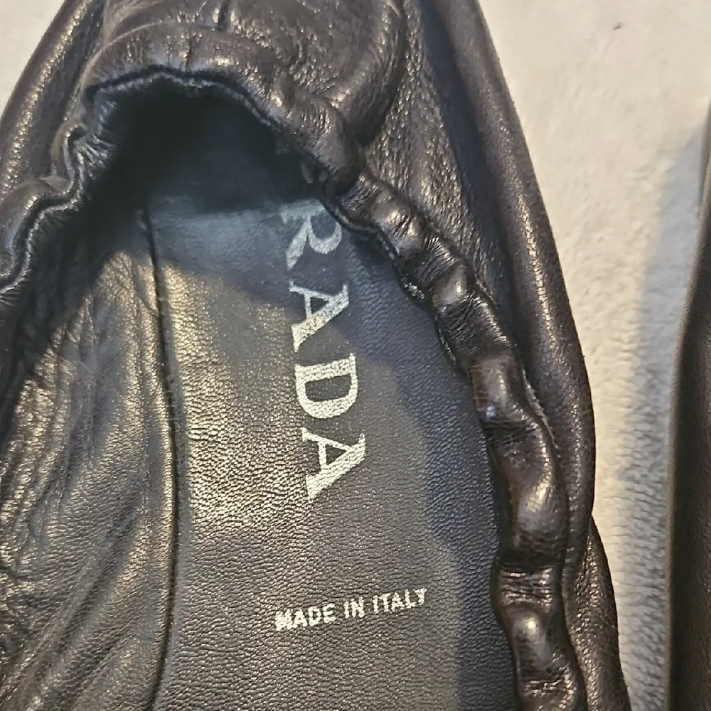 Prada Black Leather Slip-On Loafers - Picture 6 of 8